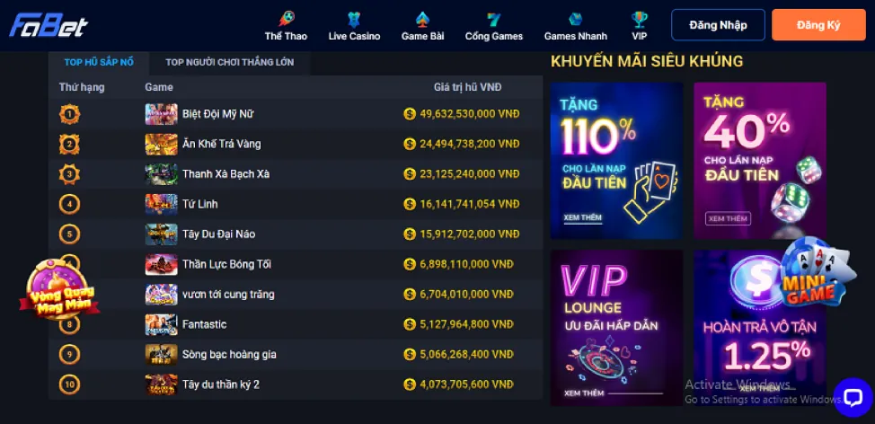 Các loại trò chơi 98ưin